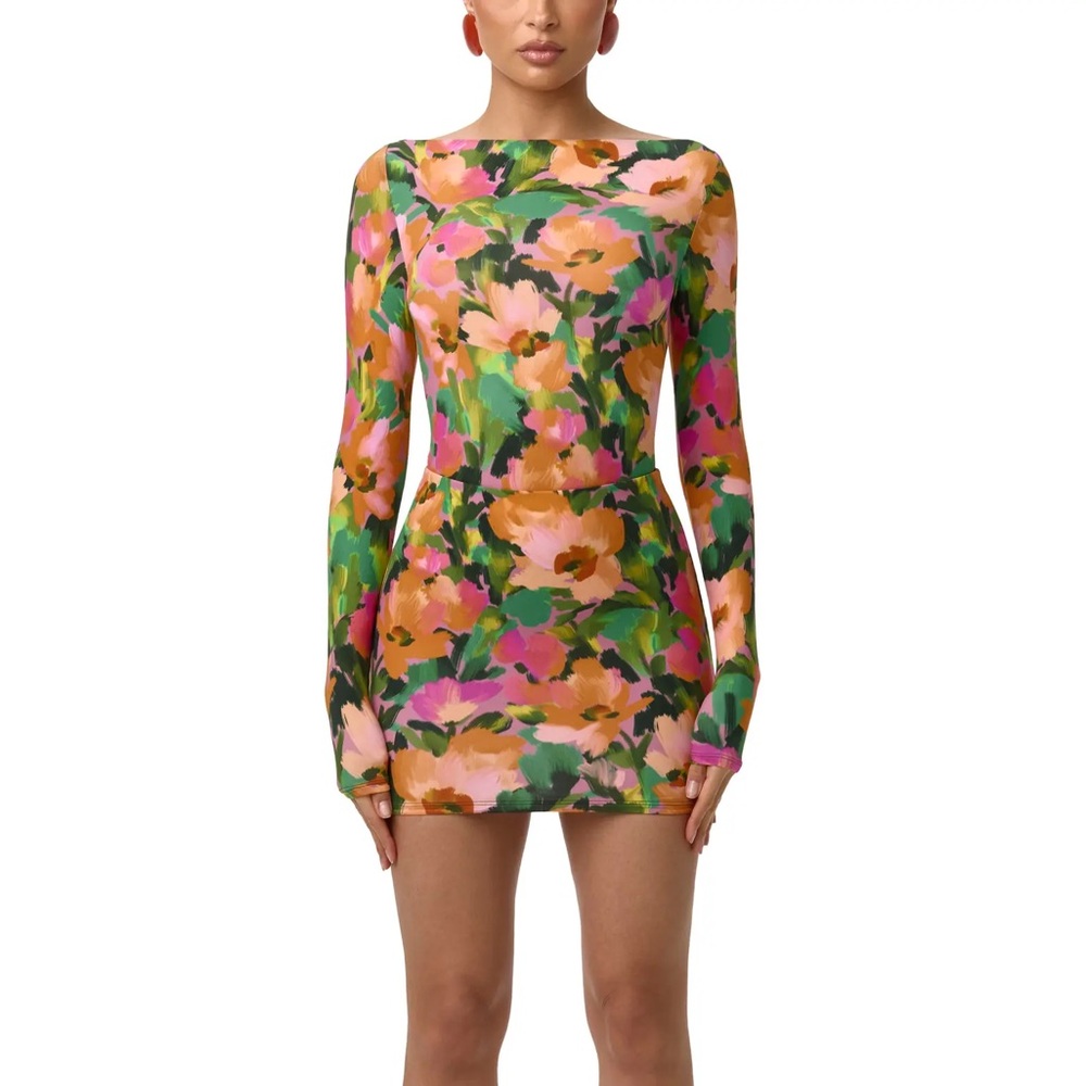 Naked Wardrobe Secret Garden Bodysuit and Mini skirt Set